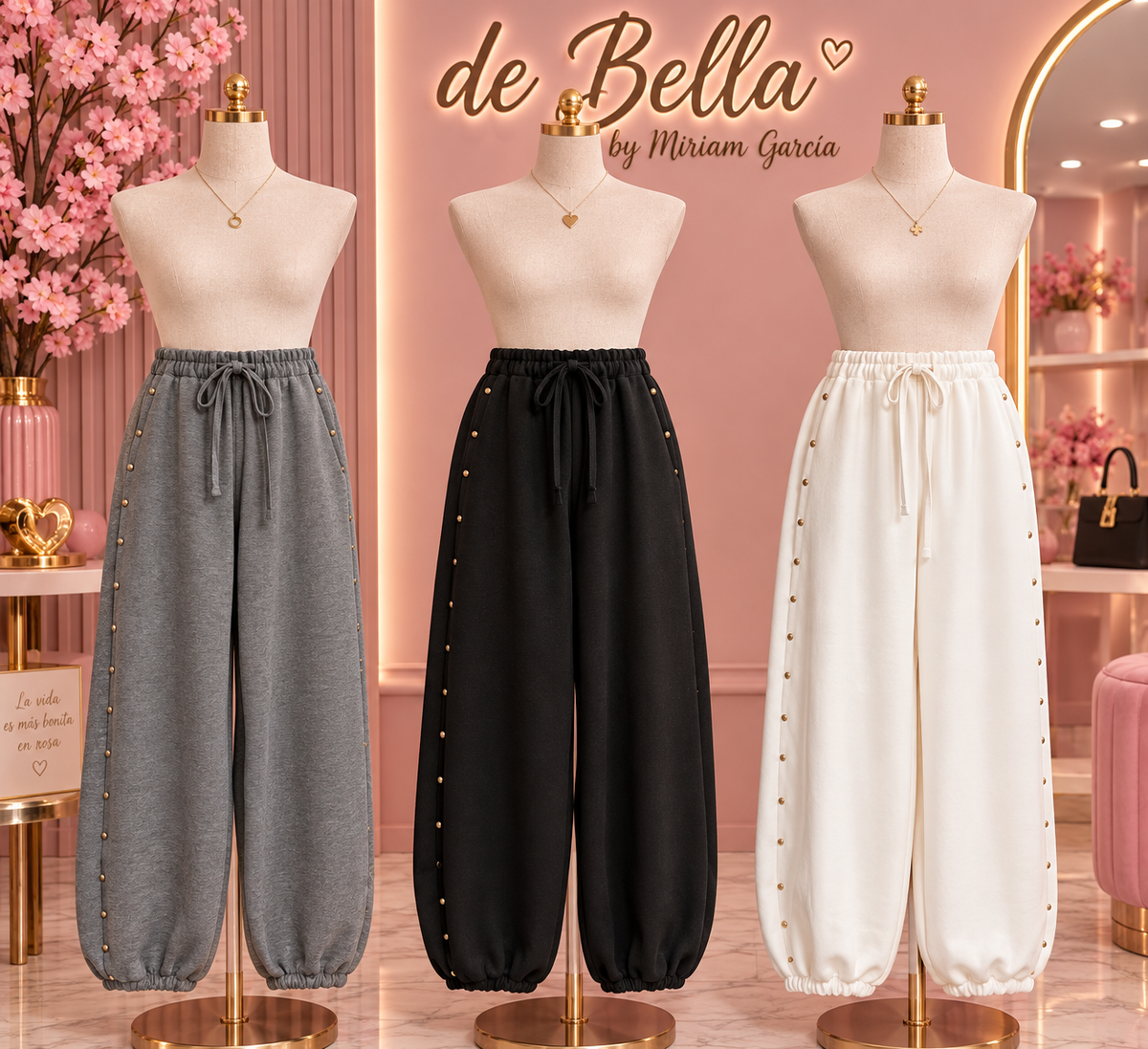 Pantalón chándal tachuelas